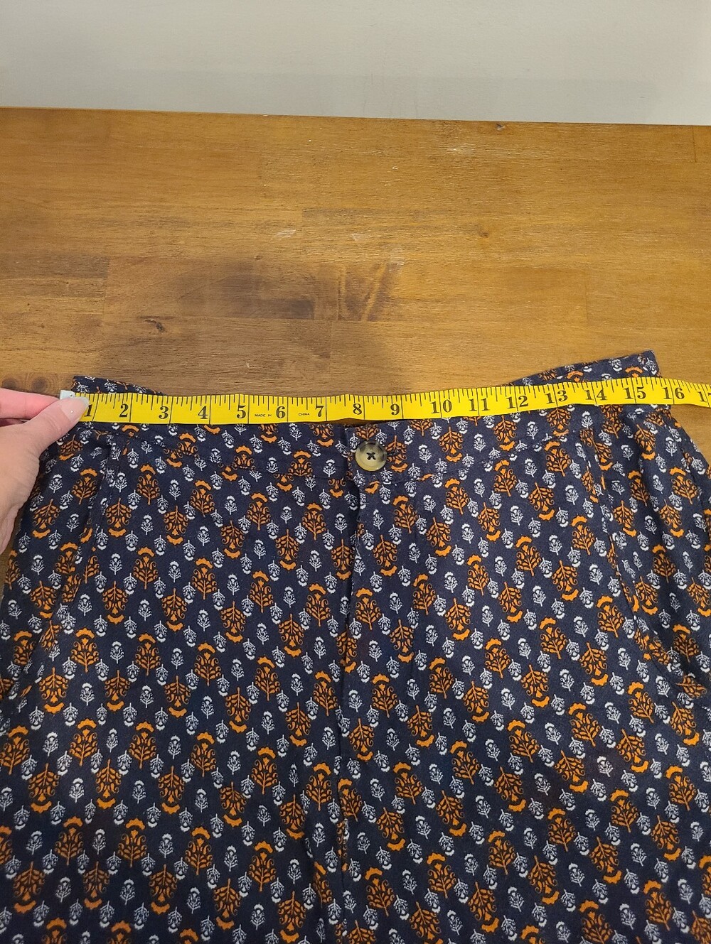 Anthropologie Navy And Orange Floral Motif Balloon Jogger Pants - Picture 5 of 10